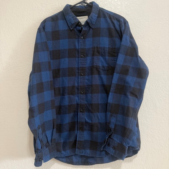 Original Weatherproof Vintage Other - Weatherproof Vintage Mens Blue Buffalo Plaid‎ Flannel ButtonUp Shirt Cabincore